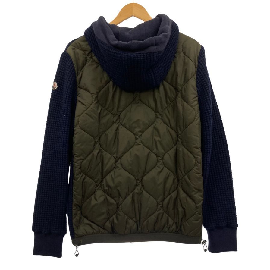 美品◆モンクレール ジップパーカー マグリア ワッフル C20918413800 ネイビー×カーキ サイズS メンズ MONCLER MAGLIA 【AFB5】