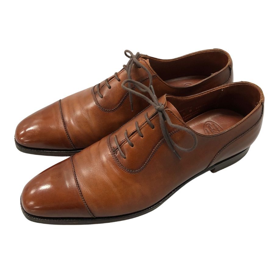 クロケット&ジョーンズ レザーシューズ スタンフォード アデレード ストレートチップ ブラウン メンズ サイズUK8D CROCKETT&JONES STAMFORD ビジネスシューズ 約26.5cm【LA】【中古】