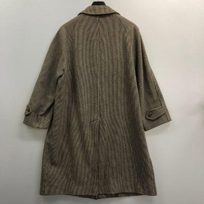 中古◆バーバリー ステンカラーコート ウール 千鳥格子 ブラウン系 メンズ サイズS BURBERRY 【AFF13】