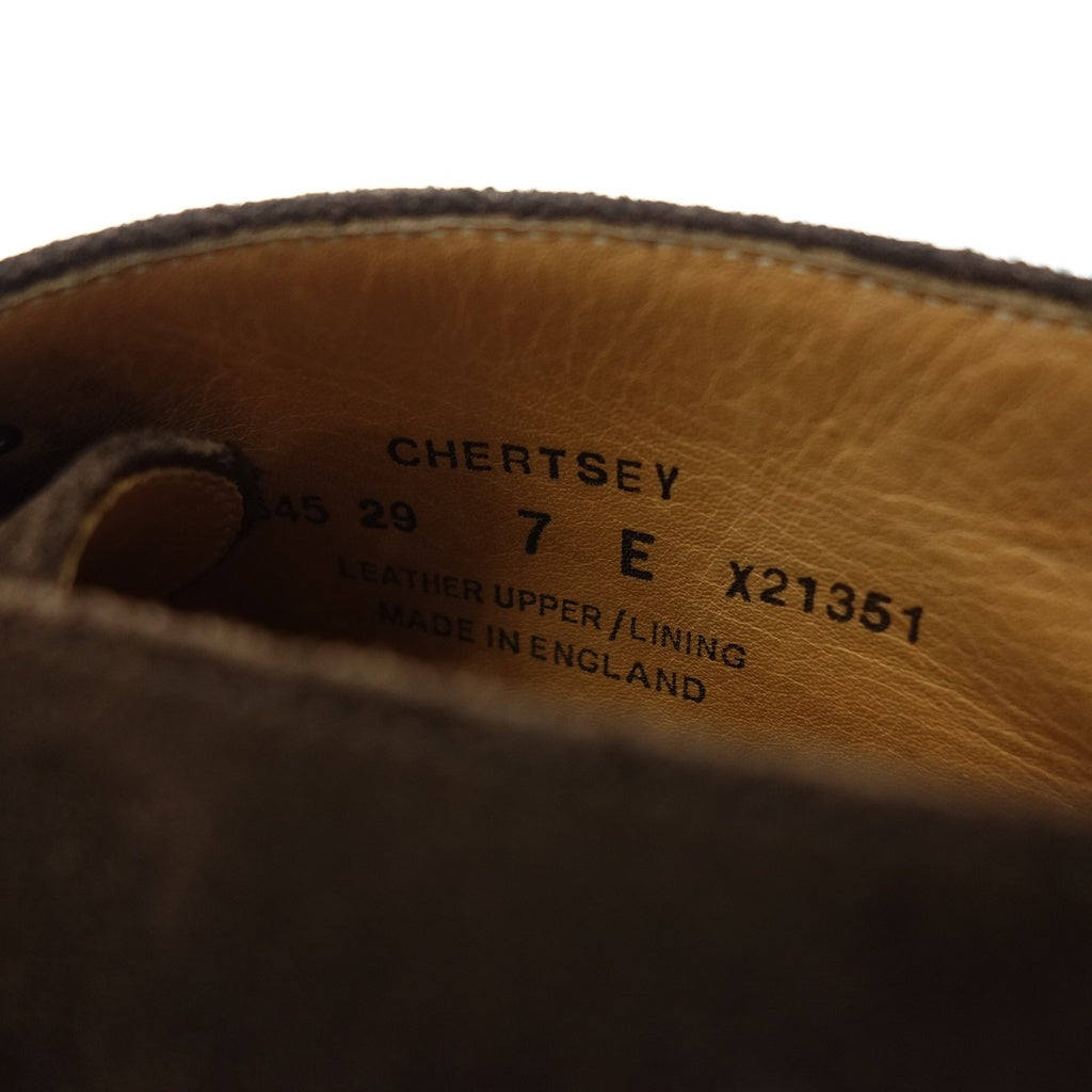 クロケット&ジョーンズ レザーシューズ チャッカブーツ チャートシー スエード ブラウン サイズUK7E CROCKETT&JONES CHERTSEY スエードシューズ 約25.5cm【LA】【中古】