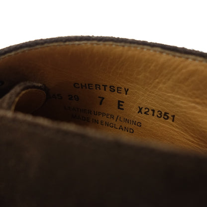 クロケット&ジョーンズ レザーシューズ チャッカブーツ チャートシー スエード ブラウン サイズUK7E CROCKETT&JONES CHERTSEY スエードシューズ 約25.5cm【LA】【中古】