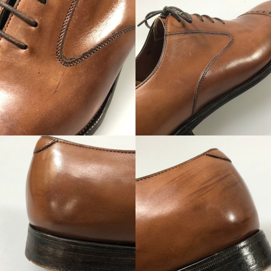 エドワードグリーン レザーシューズ パンチドキャップトゥ ハイス メンズ ブラウン サイズUK8D 808ラスト EDWARD GREEN HYTHE ビジネスシューズ 約26.5cm【LA】【中古】