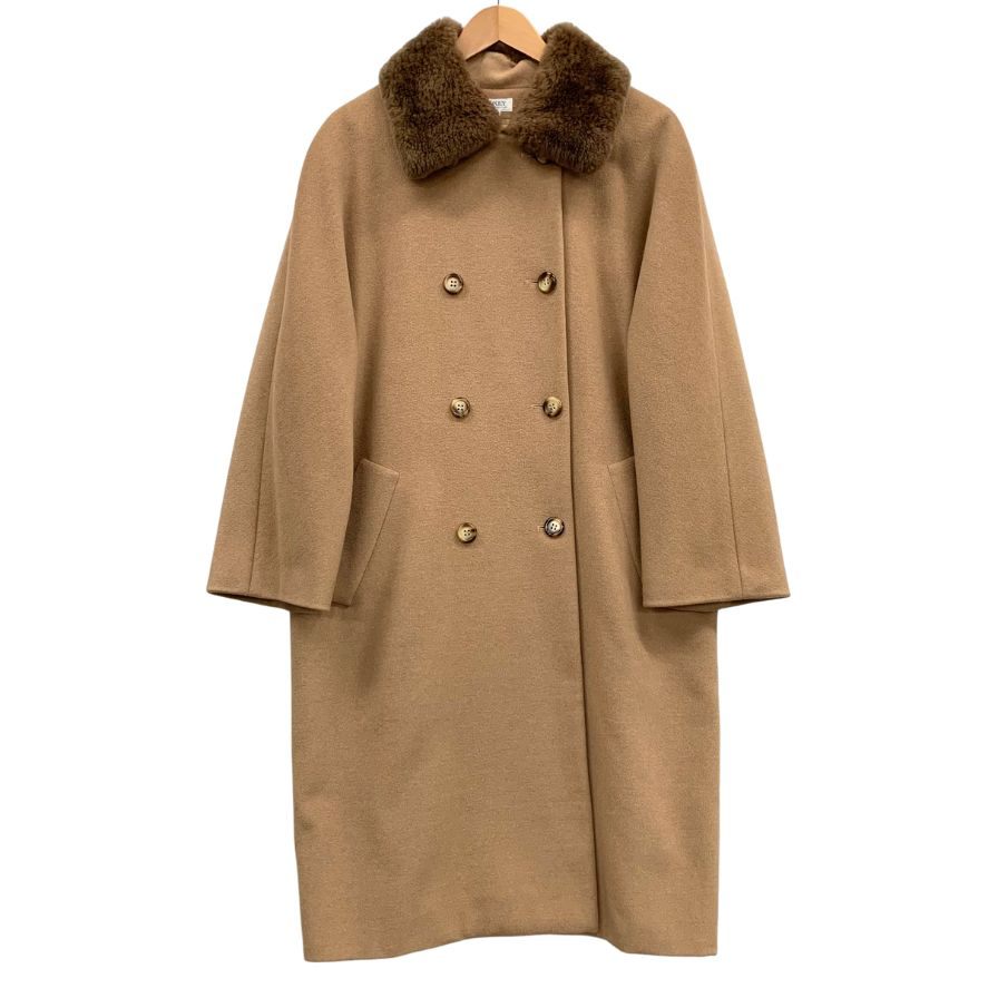 美品◆フォクシー ブティック ロングコート ダブル  カシミア混 レディース サイズF ベージュ FOXEY BOUTIQUE 【AFA19】