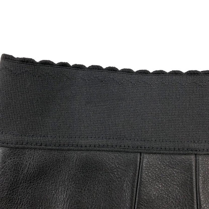 ドルチェ&ガッバーナ レザー スカート ウエストハイリブ 子牛革 レディース サイズ44 ブラック DOLCE&GABBANA【AFB29】