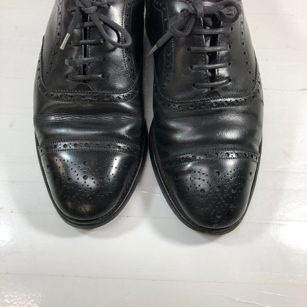 イード＆レイヴェンスクロフト レザーシューズ セミブローグ 4ワラント ブラック サイズUK6 メンズ Ede & Ravenscrof 約24.5cm【AFC28】