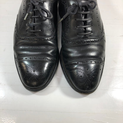 イード＆レイヴェンスクロフト レザーシューズ セミブローグ 4ワラント ブラック サイズUK6 メンズ Ede & Ravenscrof 約24.5cm【AFC28】