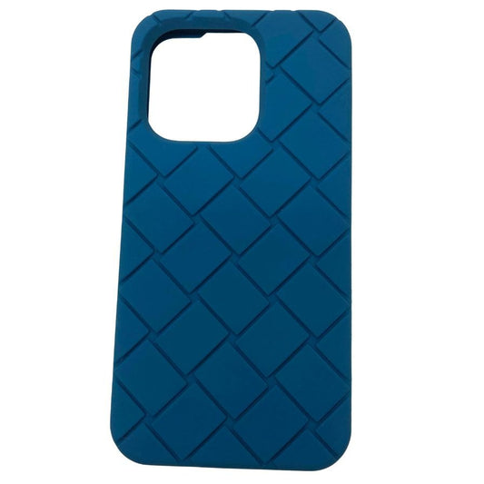 ボッテガヴェネタ iPhoneケース iPhone15Pro ラバー イントレチャート ブルー系 BOTTEGA VENETA【AFI7】【中古】
