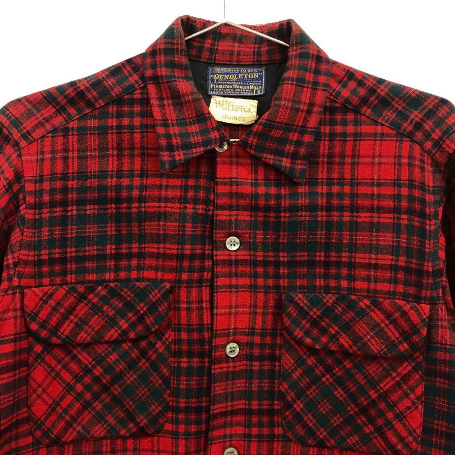 美品◆ペンドルトン 50S チェックシャツ USA製 レッド メンズ サイズS PENDLETON 【AFB41】