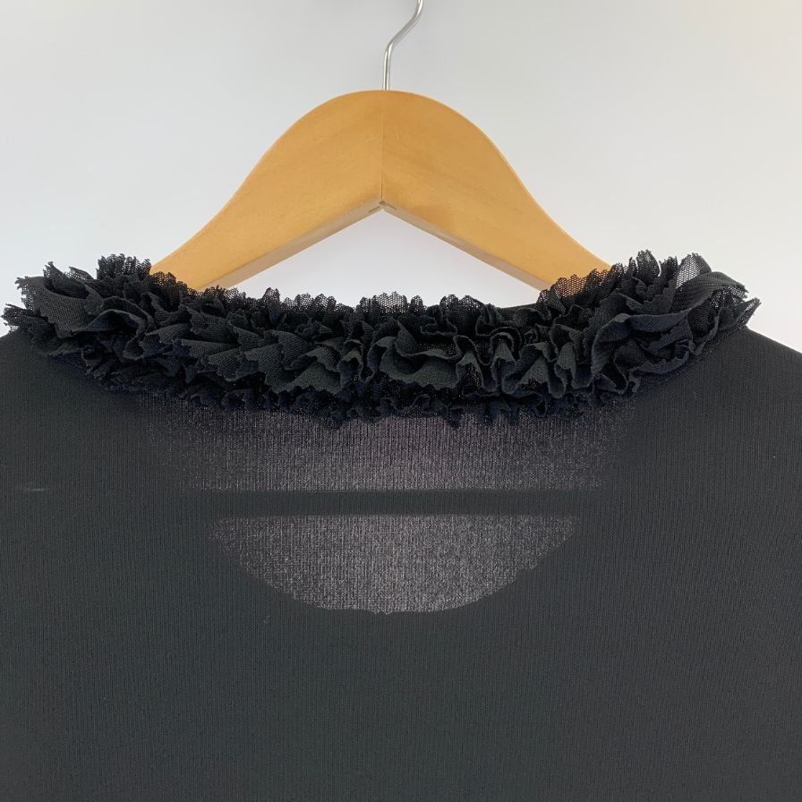 美品◆フォクシーニューヨーク カーディガン フェザーカラー 29042 ブラック レディース サイズ40 FOXEY NEWYORK 【AFB16】