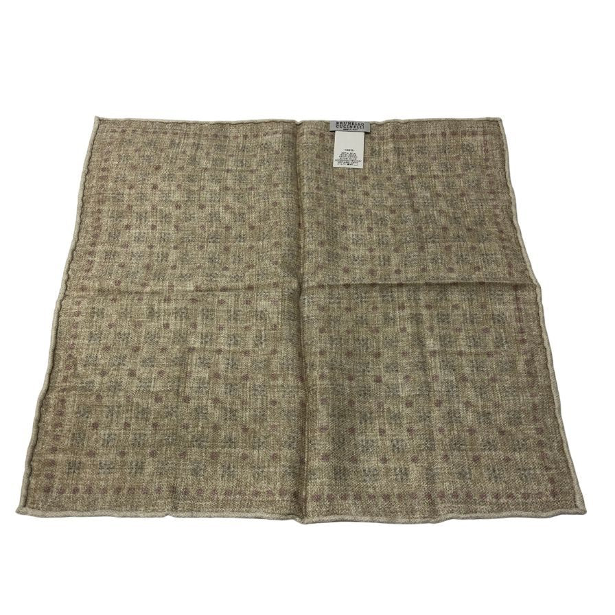ブルネロクチネリ ポケットチーフ シルク ホワイト系 BRUNELLO CUCINELLI【AFI9】【中古】