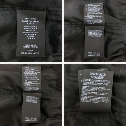 極美品◆サンローランパリ 19SS ビーズロゴ テディジャケット ブルゾン レディース サイズ40 ブラック  SAINT LAURENT PARIS 【AFB46】