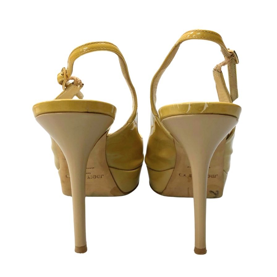 ジミーチュウ ハイヒール ストラップ イエロー サイズ38 JIMMY CHOO 約24.0cm【AFC30】