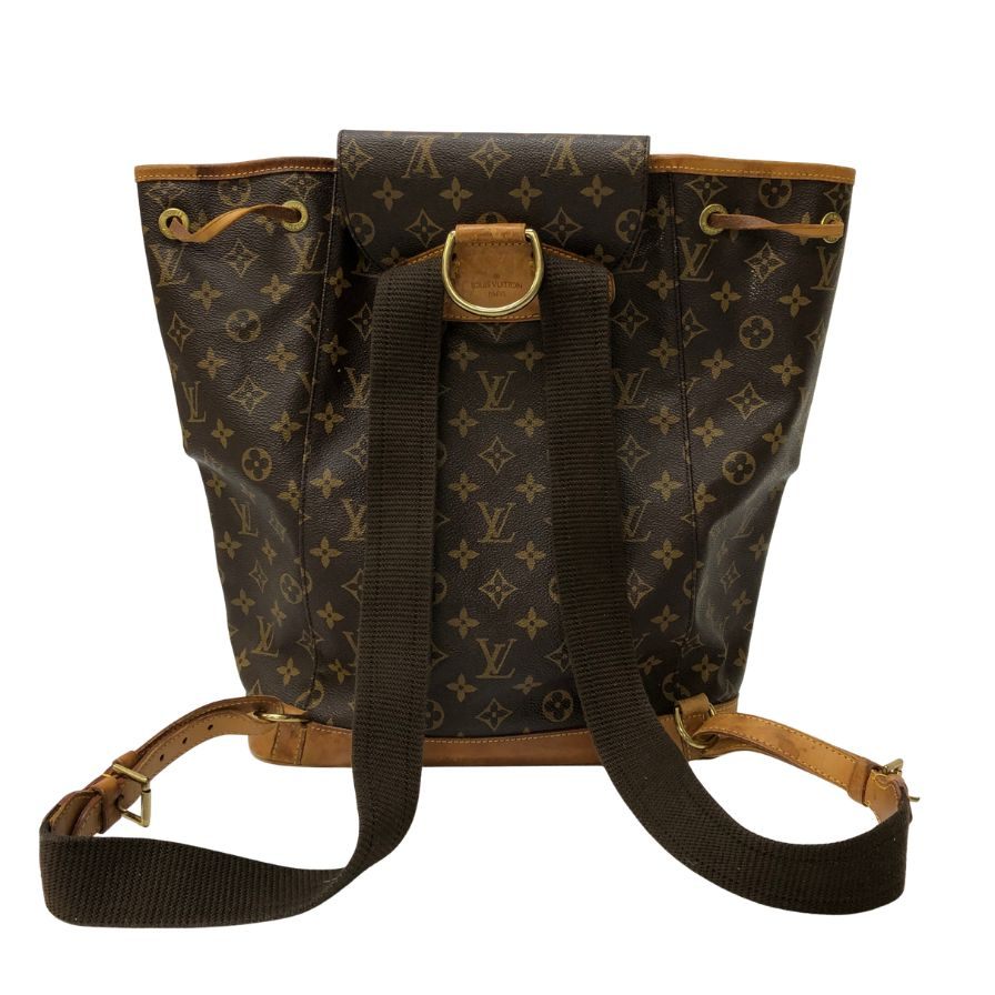 ルイヴィトン リュック モンスリGM M51135 モノグラム 巾着型 ブラウン LOUIS VUITTON【AFE9】
