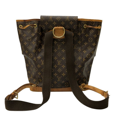 ルイヴィトン リュック モンスリGM M51135 モノグラム 巾着型 ブラウン LOUIS VUITTON【AFE9】