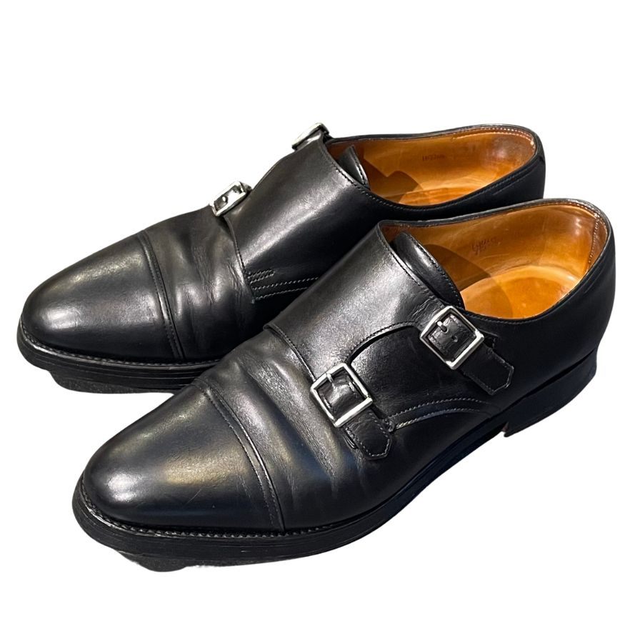 ジョンロブ レザーシューズ ダブルモンク ウィリアム カーフ ブラック メンズ サイズUK7.5E JOHN LOBB William ビジネスシューズ 約26.0cm【LA】【中古】