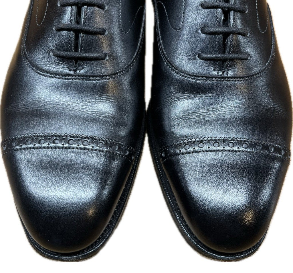 Used Edward Green Leather Shoes Punched Cap Toe Berkeley Men's Black UK6E EDWARD GREEN BERKELEY [LA] 