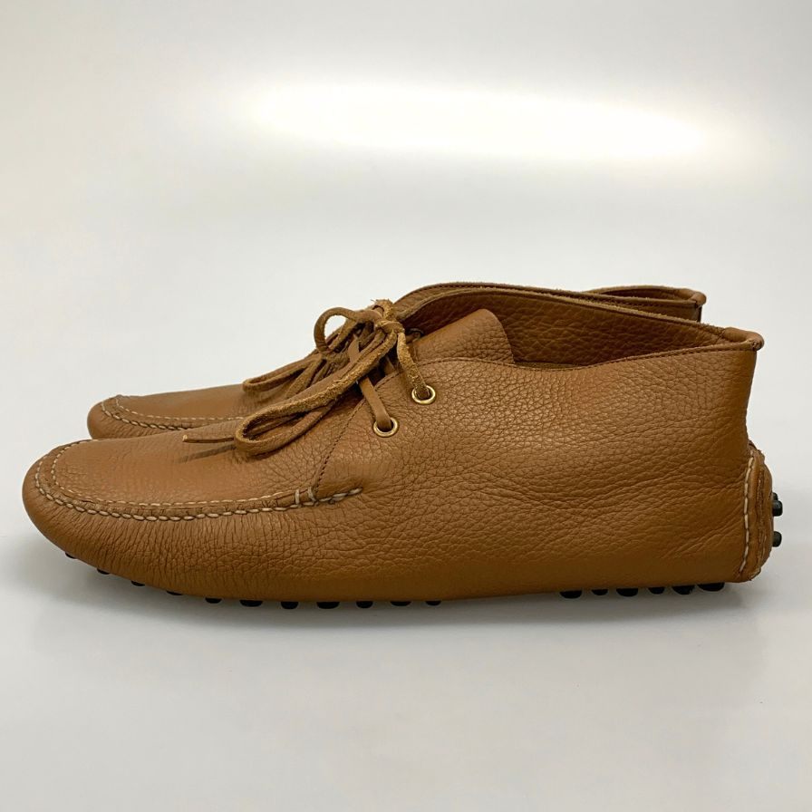 カーシュー ドライビングシューズ グレインレザー  ブラウン サイズ7 Car Shoe 約25.5cm【AFD13】