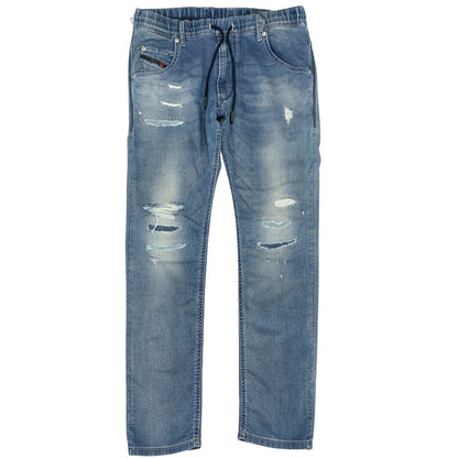 ディーゼル ストレッチデニム KROOLEY NE ダメージ ウエストゴム レディース インディゴ 30サイズ DIESEL 【AFB2】