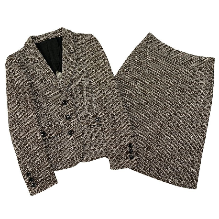 美品◆バーバリーブラックレーベル セットアップ ツイード サイズ38 BURBERRY BLACK LABEL 【AFB10】