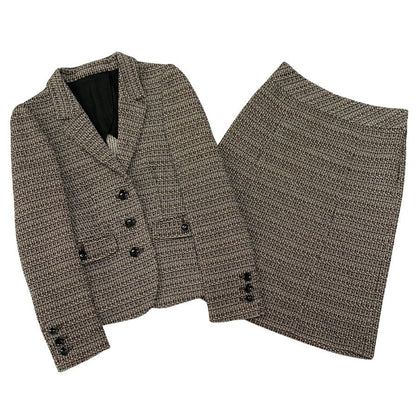 美品◆バーバリーブラックレーベル セットアップ ツイード サイズ38 BURBERRY BLACK LABEL 【AFB10】