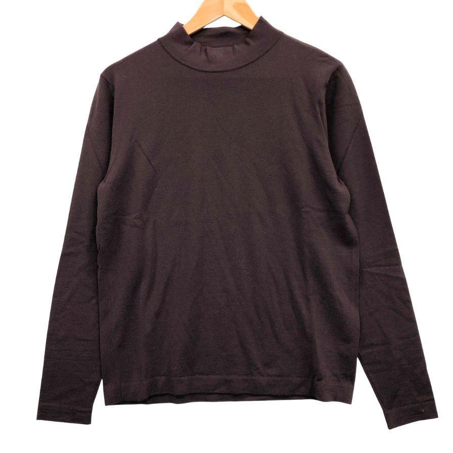 美品◆ザノーネ ウール  ハイネック シャツ メンズ サイズ 46 ブラウン系 ZANONE 【AFB1】