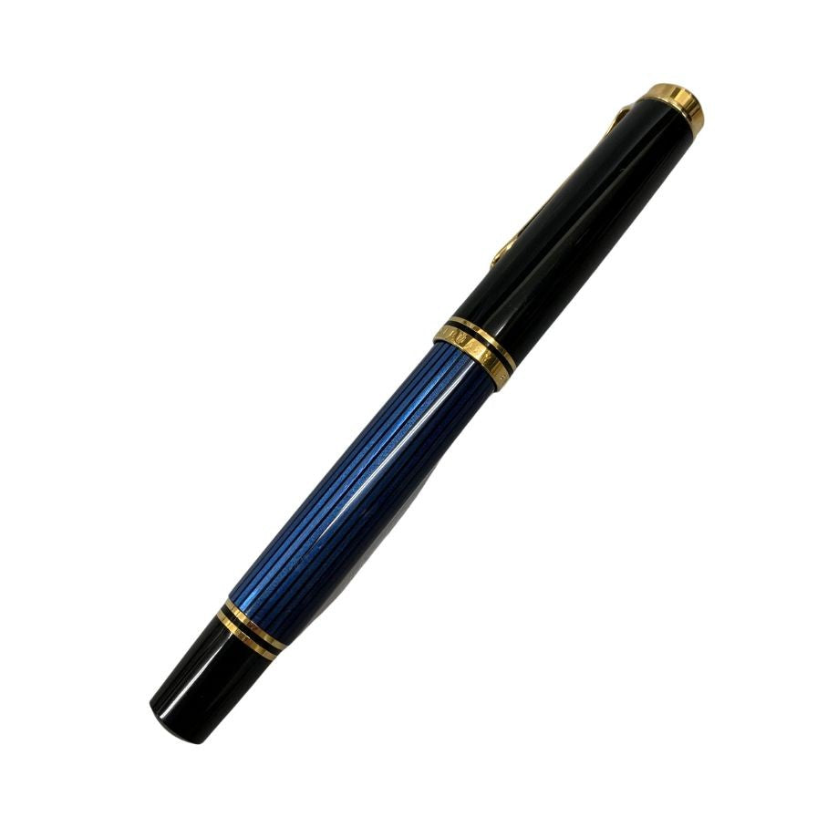 美品◆ペリカン 万年筆 スーベレーン M400 青縞 ストライプ ペン先14C-585 PELIKAN Souveran【AFI15】