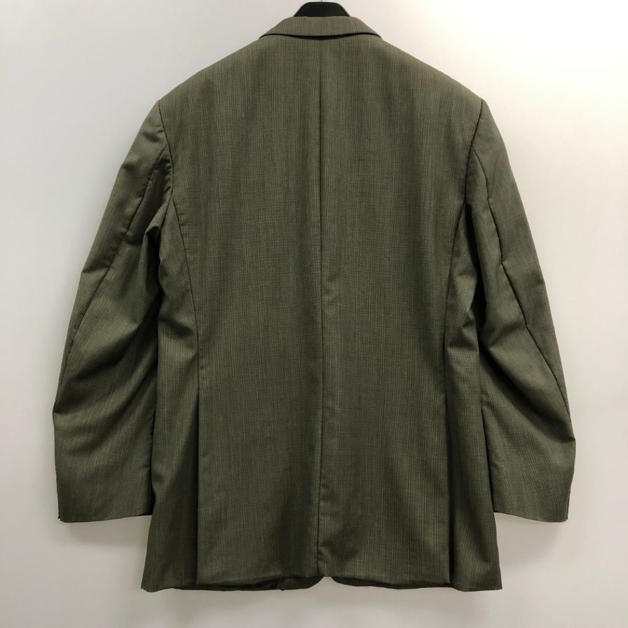 美品◆バーバリー テーラードジャケット 90年代 旧タグ チェック グリーン メンズ サイズ50 Burberry vintage 【AFF22】
