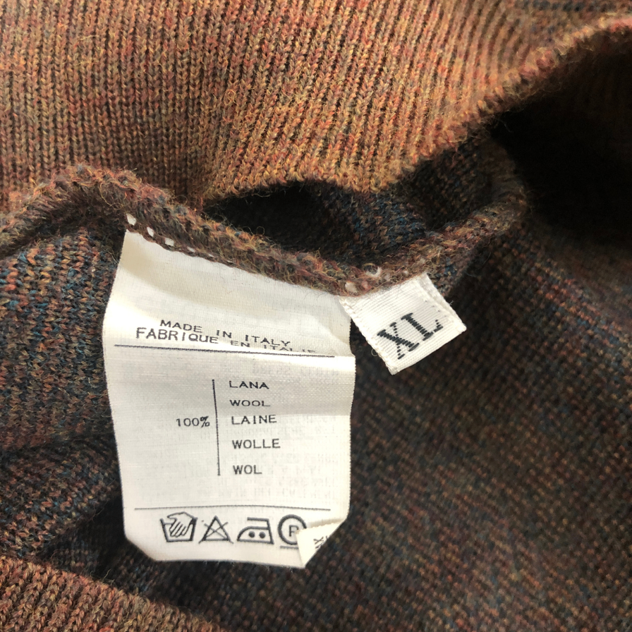 美品◆ヴァレンティノ ウオモ Vネックニット ブラウン メンズ サイズXL valentino UOMO 【AFB9】