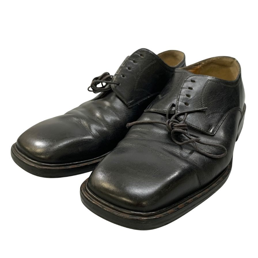 ルイヴィトン レザーシューズ スクエアトゥ ブラック メンズ サイズ7 LOUIS VUITTON 約26.0cm【AFC47】