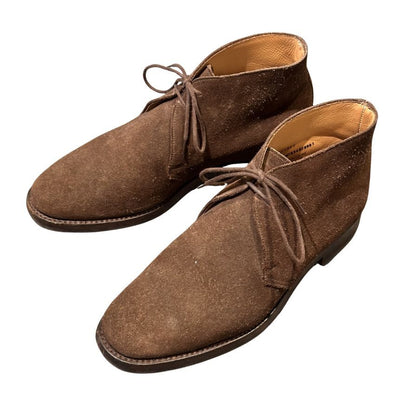 クロケット&ジョーンズ レザーシューズ チャッカブーツ チャートシー スエード ブラウン サイズUK7E CROCKETT&JONES CHERTSEY ブーツ 約25.5cm【LA】【中古】