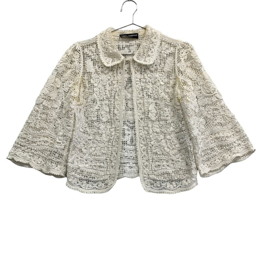 中古■ドルチェガッバーナ レース コットン ジャケット ホワイト サイズ40 レディース DOLCE&GABBANA 【AFB36】