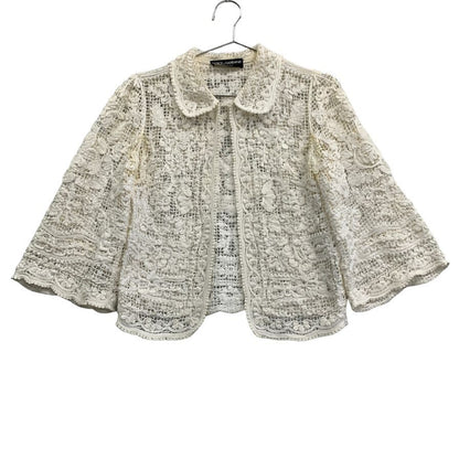 中古■ドルチェガッバーナ レース コットン ジャケット ホワイト サイズ40 レディース DOLCE&GABBANA 【AFB36】