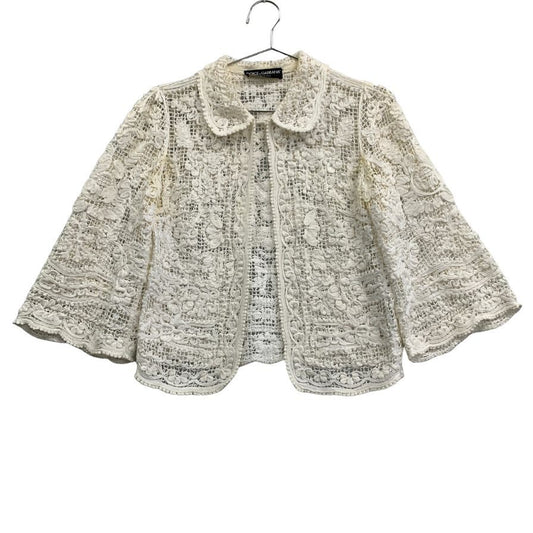 中古■ドルチェガッバーナ レース コットン ジャケット ホワイト サイズ40 レディース DOLCE&GABBANA 【AFB36】