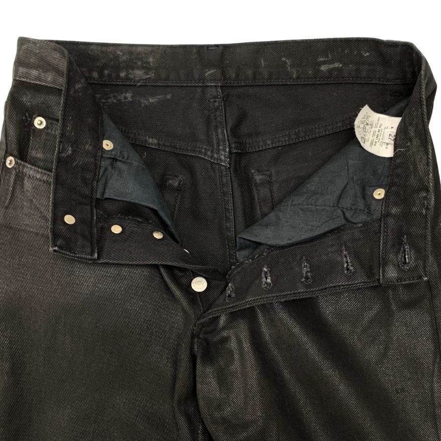 ヘルムートラング 本人期 コーテッド ブラック デニム ブーツカット 裾上げ済 レディース サイズ27 ブラック Helmut Lang 【AFB2】