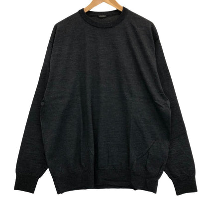 極美品◆コモリ ウールクルーネックニット ブラック メンズ サイズフリー C03-06010 COMOLI 【AFB34】