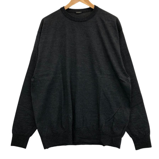 極美品◆コモリ ウールクルーネックニット ブラック メンズ サイズフリー C03-06010 COMOLI 【AFB34】