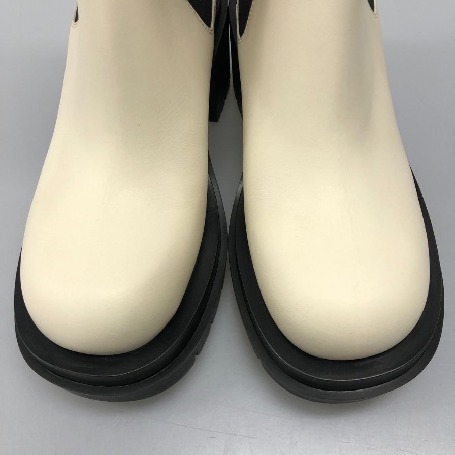 ボッテガヴェネタ ブーツ LUG ANKLE ブラック ホワイト サイズ34 レディース BOTTEGA VENETA 約20.5cm【AFD1】