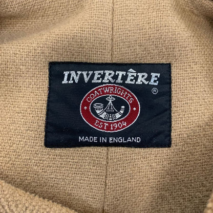 中古◆インバーティア ヘリンボーンダッフルコート ジョシュアエリス イギリス製 ベージュ サイズS メンズ INVERTERE Joshua Ellis 【AFA22】