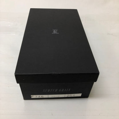 スコッチグレイン パンチドキャップトゥ 内羽根 レザーシューズ  ブラック ラスト746 サイズ25ハーフ SCOTCH GRAIN 約25.5cm【AFD12】