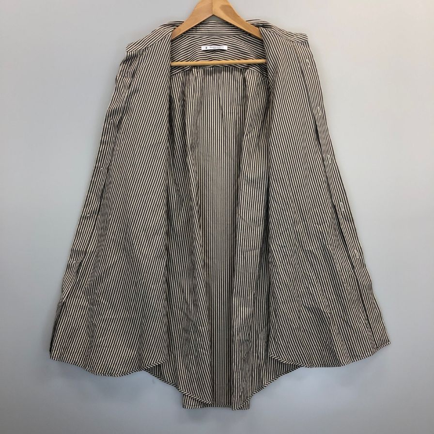 美品◆マーティー＆サンズ  シャツ シルク コットン ストライプ メンズ サイズ2 MATEE＆ SON 【AFB4】
