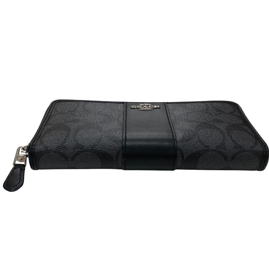 コーチ 長財布 シグニチャー ラウンドジップ ブラック メンズ COACH【AFI6】