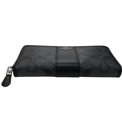 コーチ 長財布 シグニチャー ラウンドジップ ブラック メンズ COACH【AFI6】