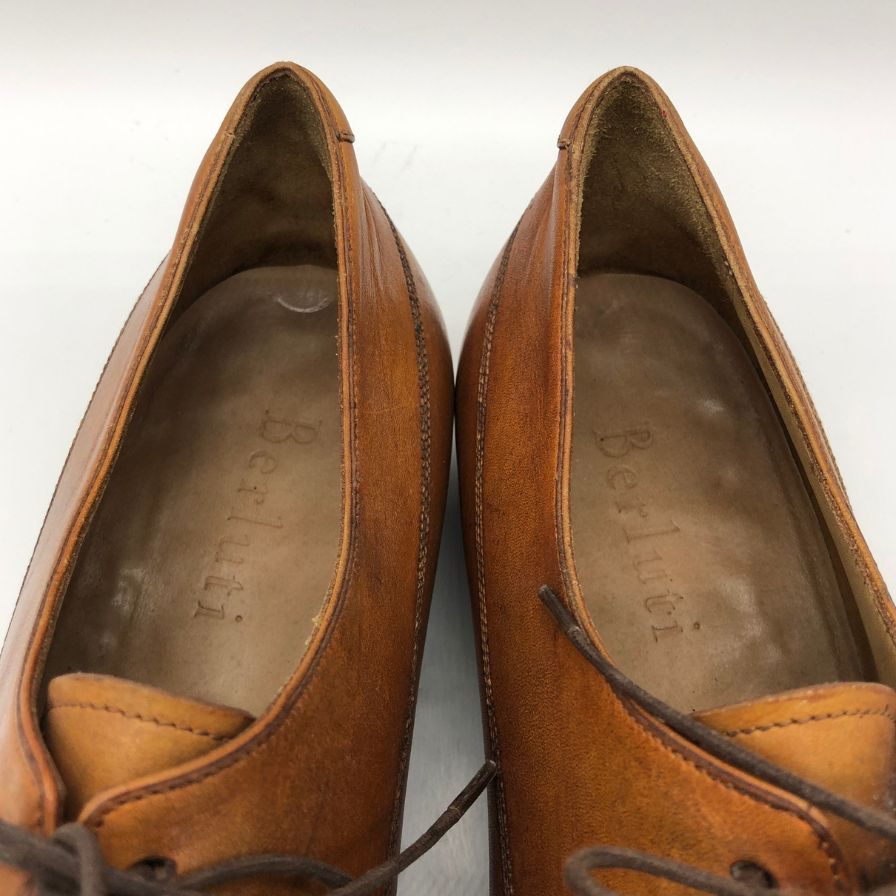 ベルルッティ レザーシューズ ロングウイングチップ  カーフ メダリオン メンズ ブラウン サイズUK6.5 Berluti 約25.5cm【PTM】