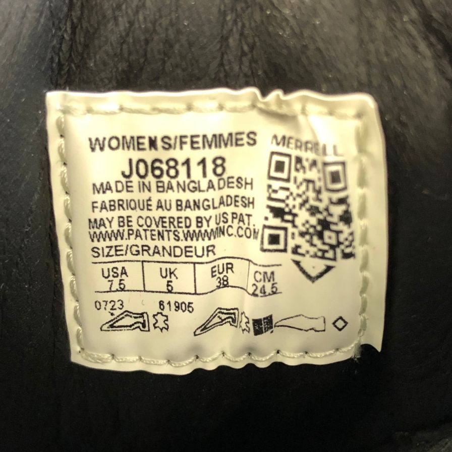 メレル ブーツ トレッキングブーツ Bristol MID レディース サイズ24.5 ブラック MERRELL 約24.5cm【AFD1】