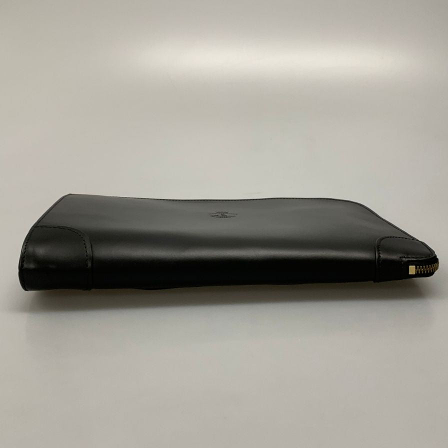 ブリオーニ クラッチバッグ レザー セカンド 鞄 手持ち ブラック グリーン Brioni【AFE10】