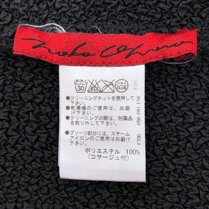 中古◆ノコオーノ プリーツ加工 リボン付きジャケット ブラック サイズ38 レディース NOKO OHNO 【AFB9】