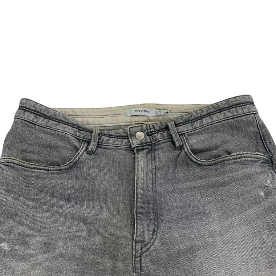 中古◆ノンネイティブ デニムパンツ ダメージ DWELLER TAPERED FIT NN-P3708 メンズ グレー サイズ3 nonnative 【AFB43】