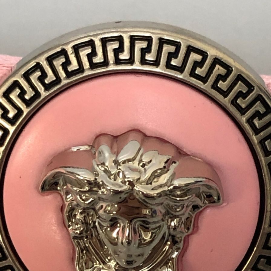 ヴェルサーチ バレッタ ピンク メデューサ シルバー金具 レディース VERSACE