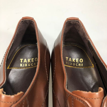 タケオ キクチ レザーシューズ ストレートチップ メダリオン スリッポン メンズ サイズ26cm ブラウン TAKEO KIKUCHI 約26.0cm【AFC9】