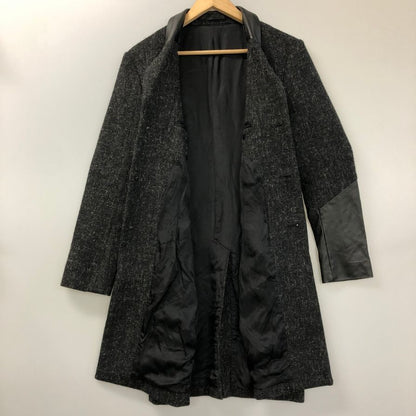 美品◆ノーアイディ チャスターコート ウール シープスキン ブラック メンズ サイズ2 NO ID. 【AFA18】